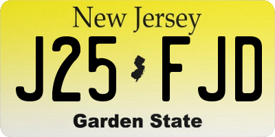 NJ license plate J25FJD