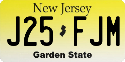 NJ license plate J25FJM