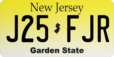 NJ license plate J25FJR