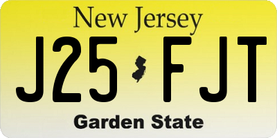 NJ license plate J25FJT