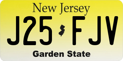 NJ license plate J25FJV