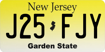 NJ license plate J25FJY