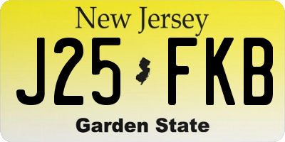 NJ license plate J25FKB
