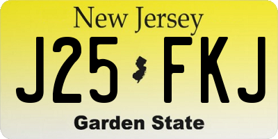 NJ license plate J25FKJ