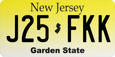 NJ license plate J25FKK