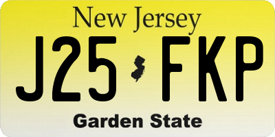 NJ license plate J25FKP