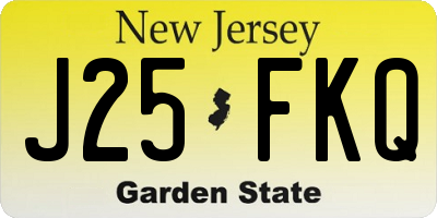 NJ license plate J25FKQ