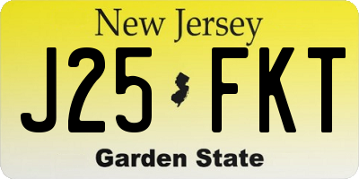 NJ license plate J25FKT