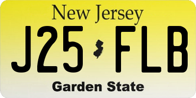 NJ license plate J25FLB