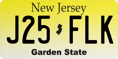 NJ license plate J25FLK