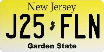 NJ license plate J25FLN