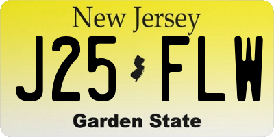 NJ license plate J25FLW