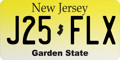 NJ license plate J25FLX