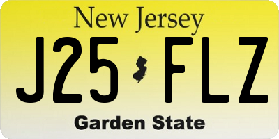 NJ license plate J25FLZ