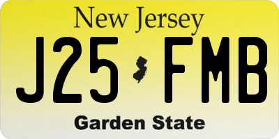 NJ license plate J25FMB