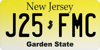 NJ license plate J25FMC