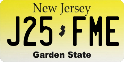 NJ license plate J25FME