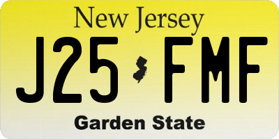 NJ license plate J25FMF