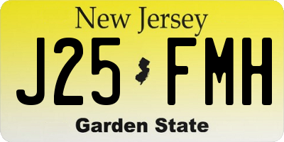 NJ license plate J25FMH