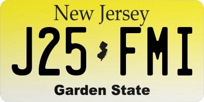 NJ license plate J25FMI