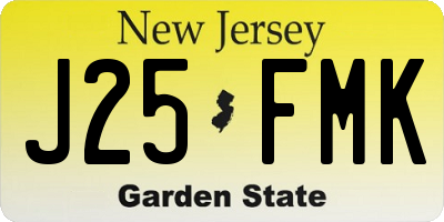 NJ license plate J25FMK