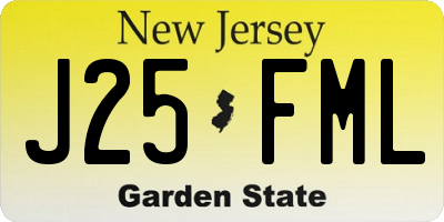 NJ license plate J25FML
