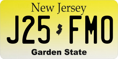 NJ license plate J25FMO