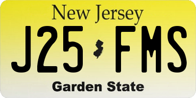 NJ license plate J25FMS