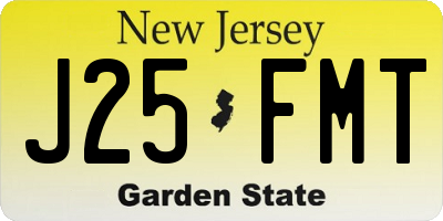 NJ license plate J25FMT