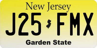 NJ license plate J25FMX