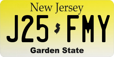 NJ license plate J25FMY