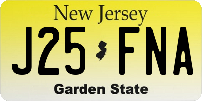 NJ license plate J25FNA
