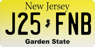 NJ license plate J25FNB