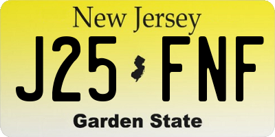 NJ license plate J25FNF