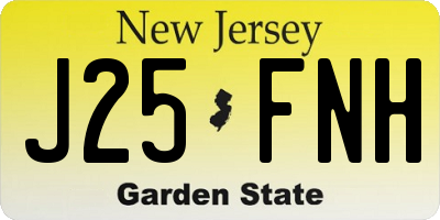 NJ license plate J25FNH