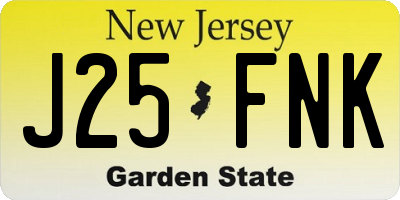 NJ license plate J25FNK