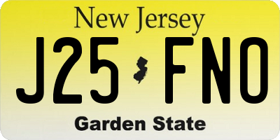 NJ license plate J25FNO