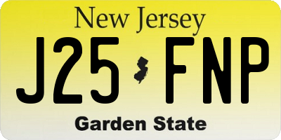 NJ license plate J25FNP