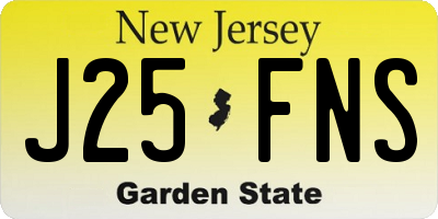 NJ license plate J25FNS