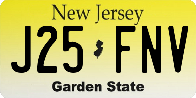 NJ license plate J25FNV