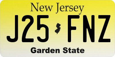 NJ license plate J25FNZ