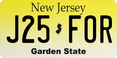 NJ license plate J25FOR