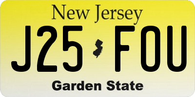 NJ license plate J25FOU
