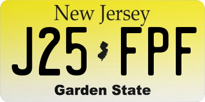 NJ license plate J25FPF
