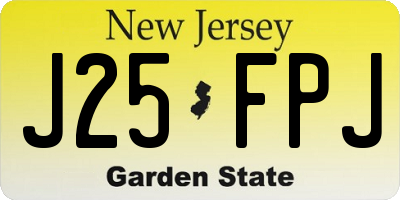 NJ license plate J25FPJ
