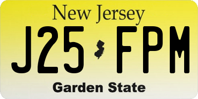 NJ license plate J25FPM