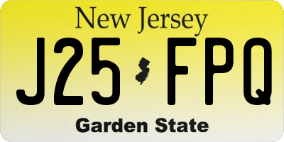 NJ license plate J25FPQ