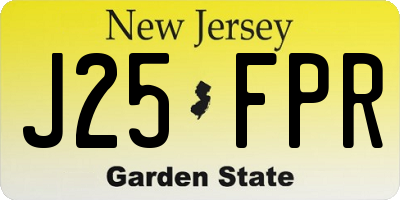NJ license plate J25FPR