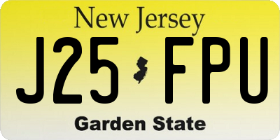 NJ license plate J25FPU