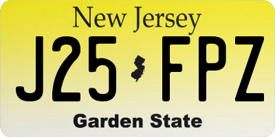 NJ license plate J25FPZ
